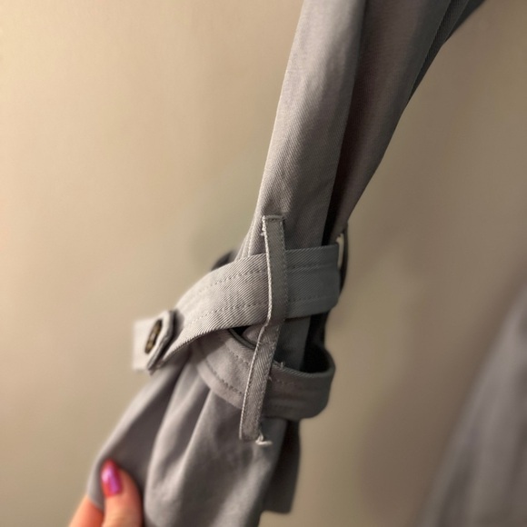 Zara Blue Belted Trench Coat S-M - Picture 2 of 8